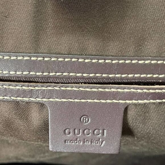 Gucci Supreme Joy Web Tote Purse Handbag Shoulder Bag Brown Logo - Picture 4 of 13